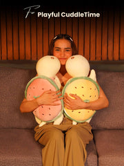 Forever Happy Watermelon Turtle Cuddle Pillow - Cute Soft Sleeping Pillow for Living Room