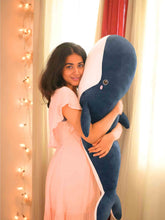 Joyful Jumbo Blue Whale Cuddle Pillow - Cute Nap Cushion Bedroom Home Decor