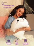 Adorable Roly-Poly Sea Lion Cuddle Pillow - Super Soft Nap Pillow Living Room Sofa Decor