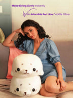Adorable Roly-Poly Sea Lion Cuddle Pillow - Super Soft Nap Pillow Living Room Sofa Decor