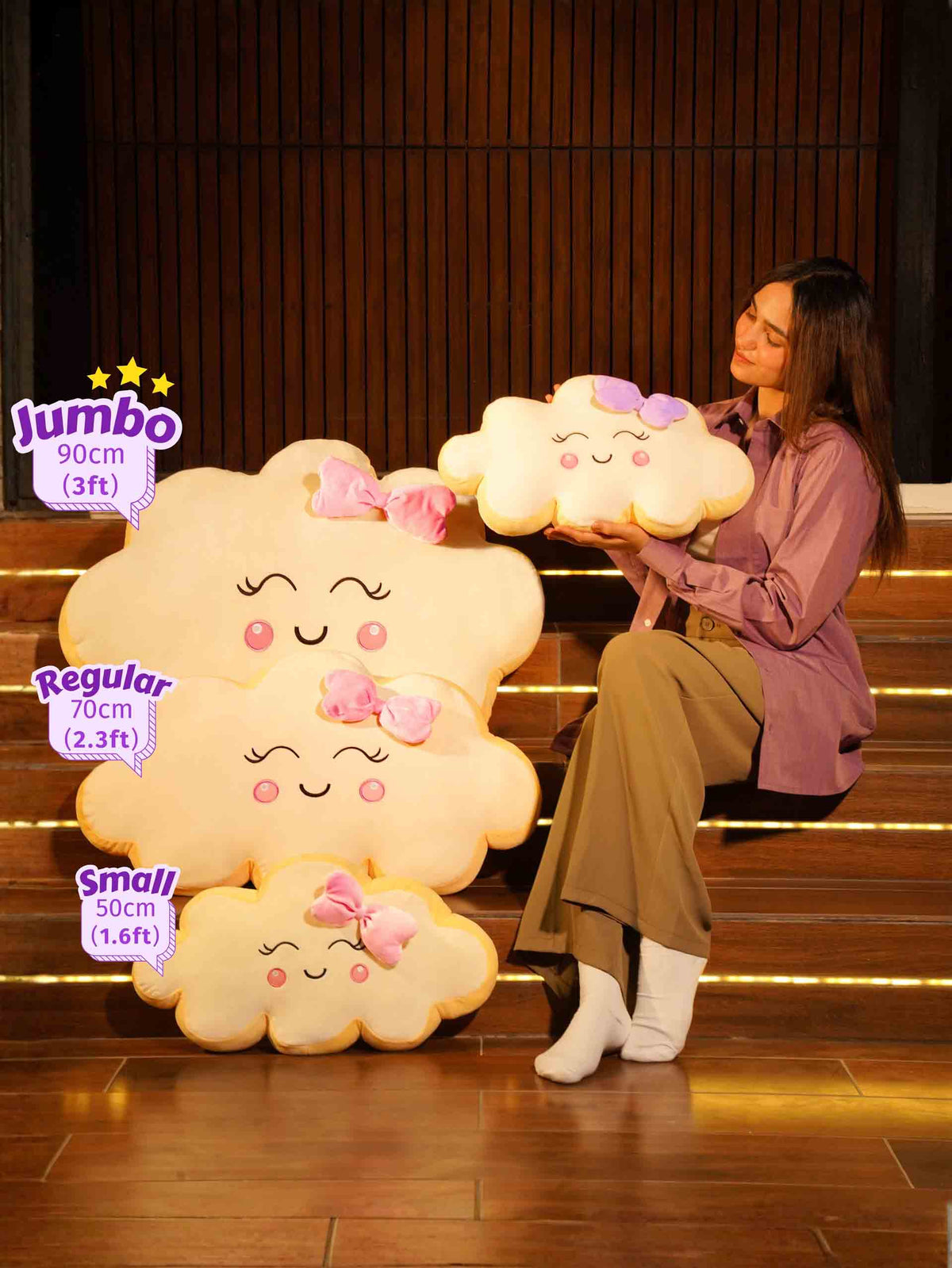 Always on Cloud 9 Comfy Cushies - Cute Soft Back Cushion for House Party