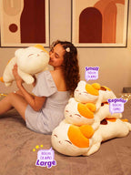 Blissfully Beaming Cutie Cat Cuddle Pillow - Cozy Corner Sleeptime Hug Pillow Room Decor