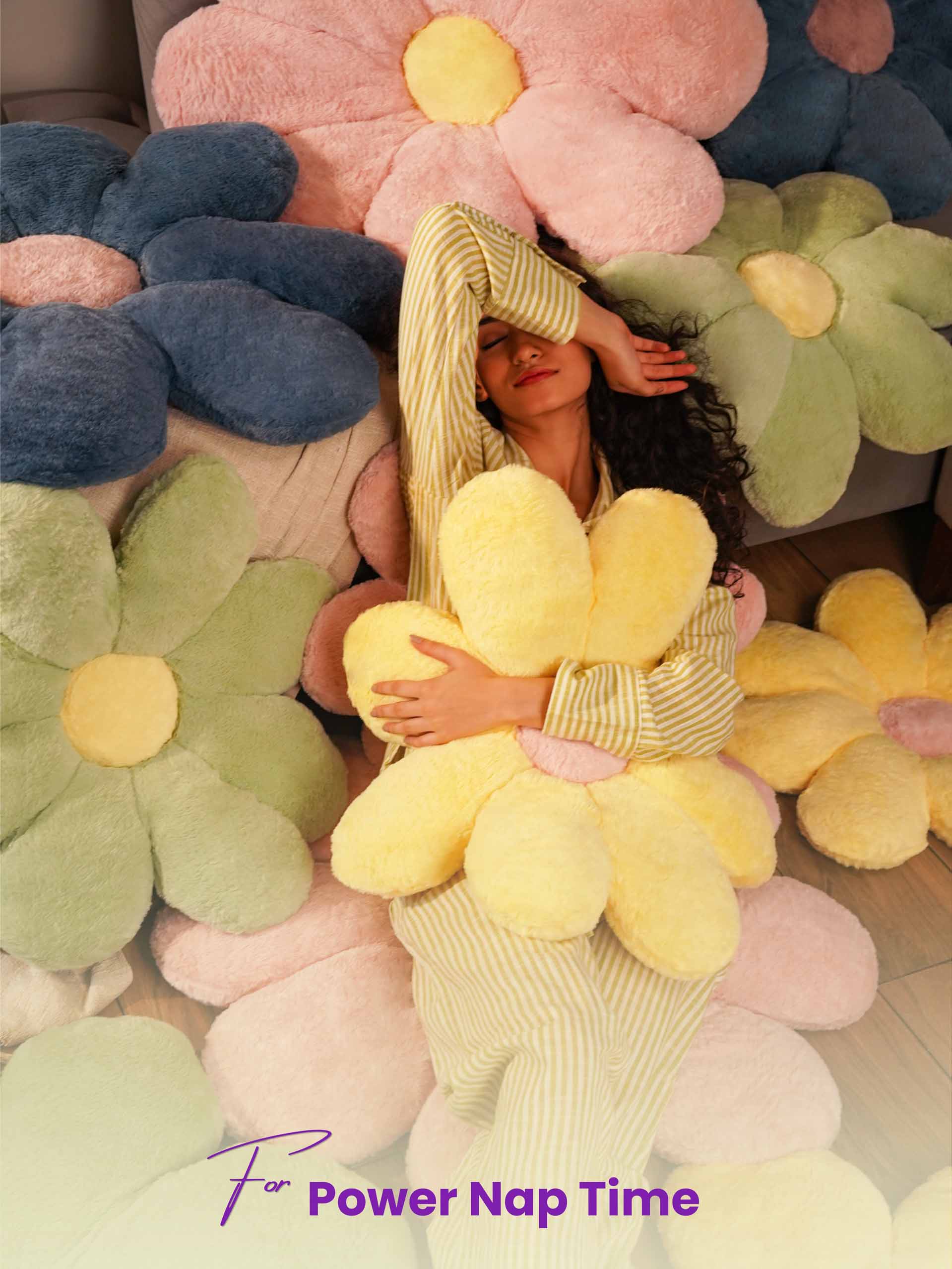 Bloom in Room Flowery Comfy Cushies - Cute Chair Cushion Soft Floor Mat Colorful Living Rooms Decor