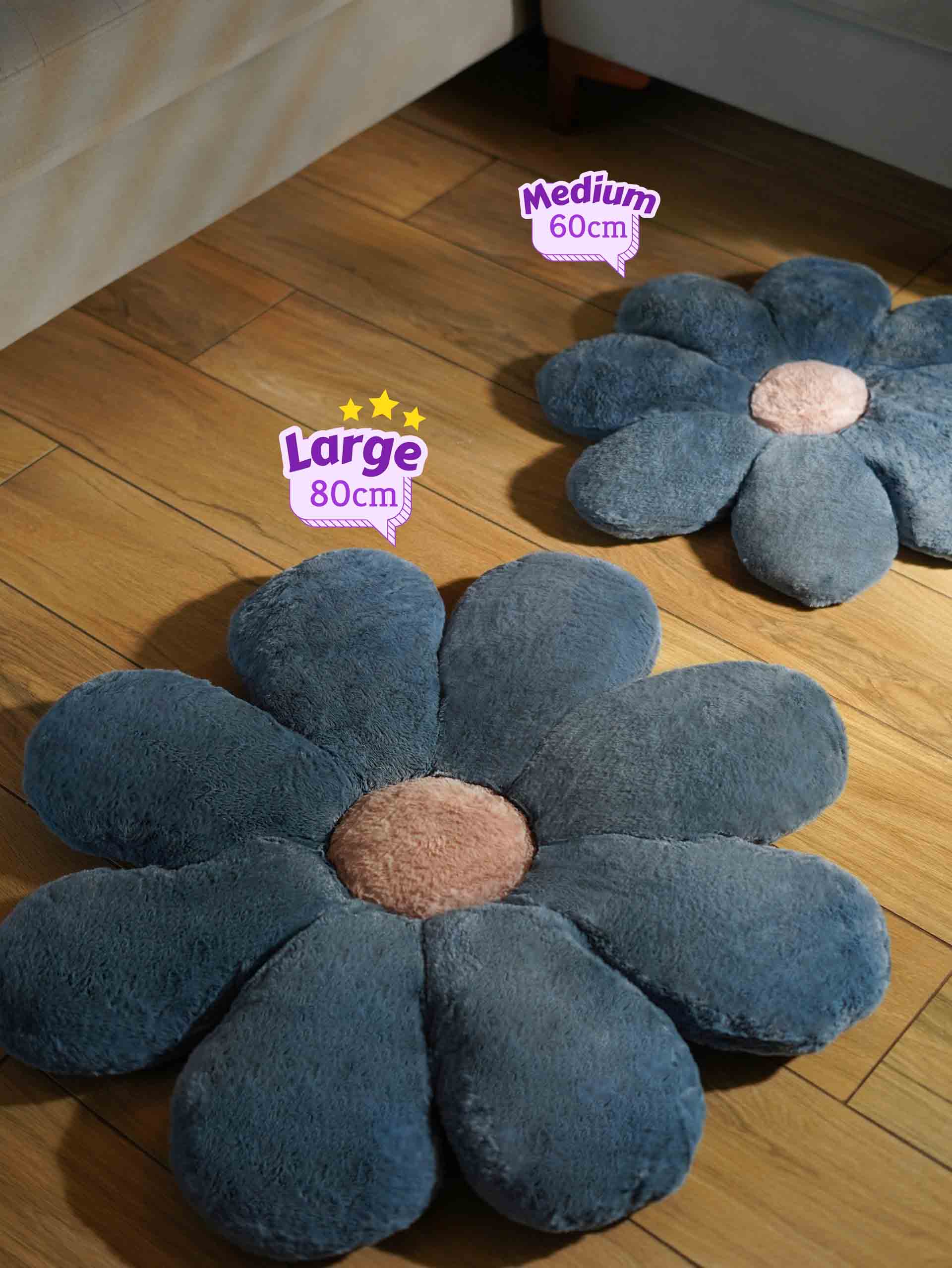 Bloom in Room Flowery Comfy Cushies - Cute Chair Cushion Soft Floor Mat Colorful Living Rooms Decor