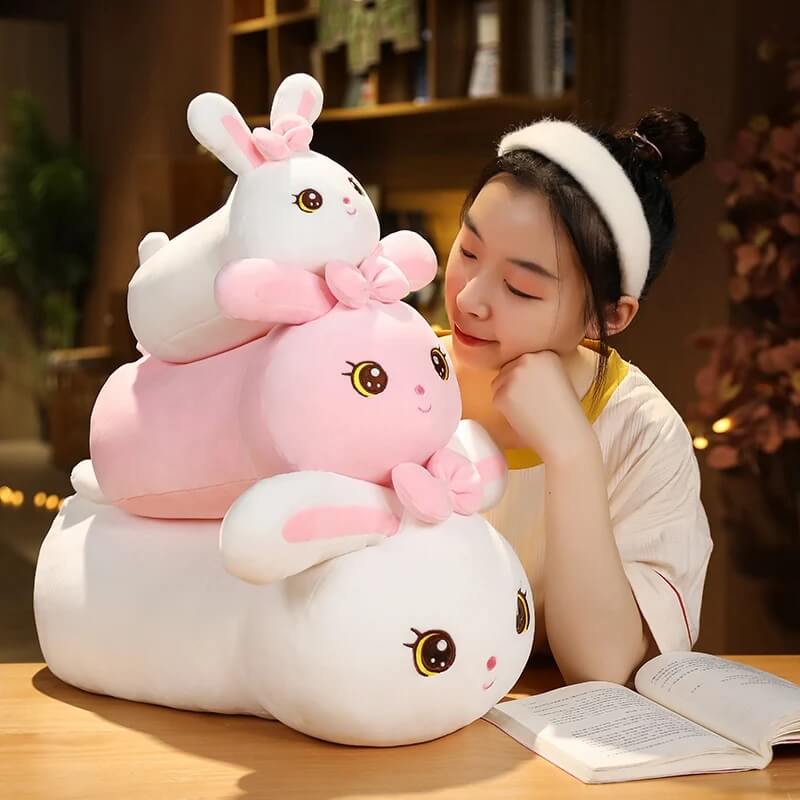 Breezy Bunny Cuddle Pillow - Sweet & Soft Cushion Unique Room Decor