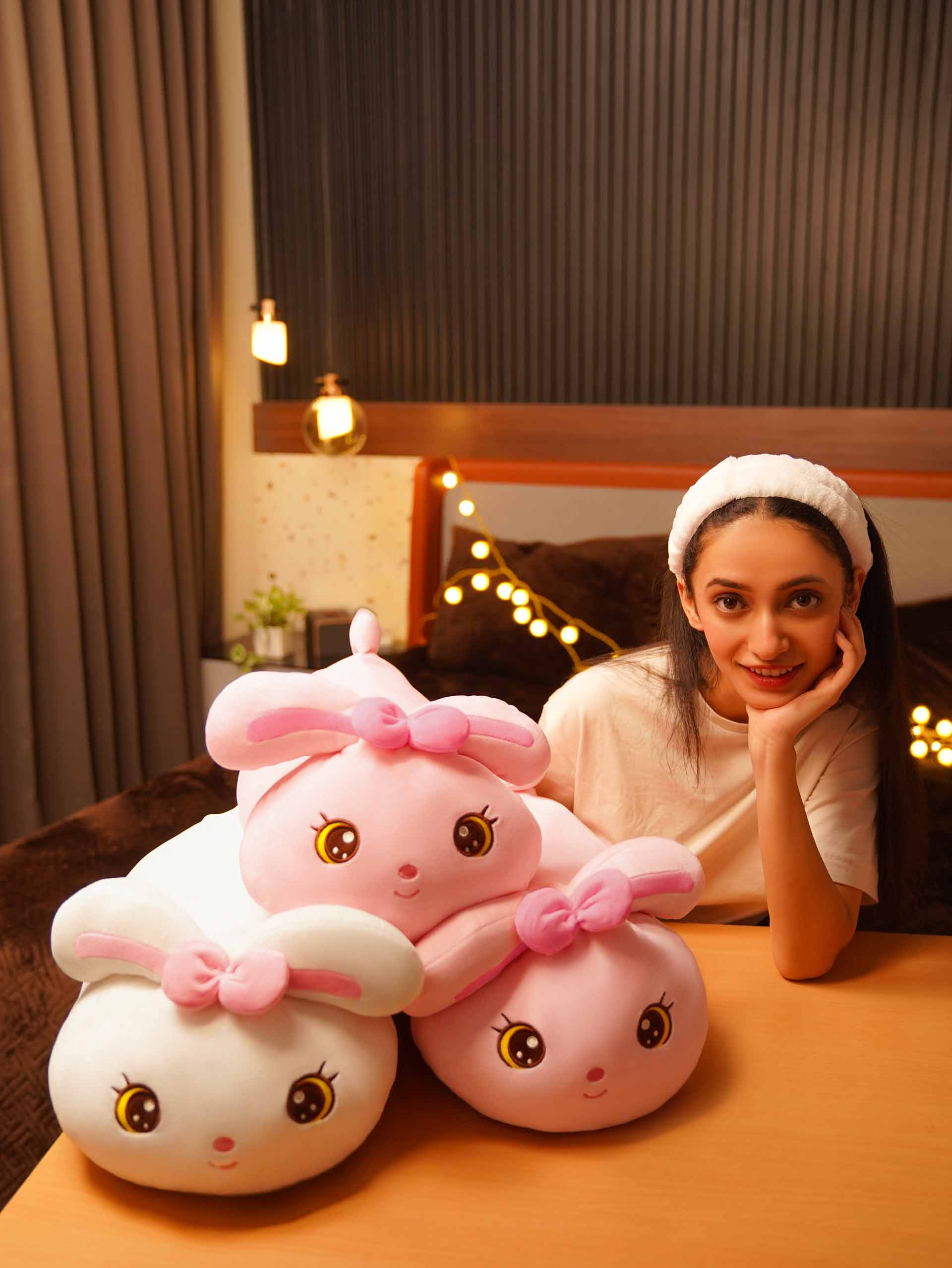 Breezy Bunny Cuddle Pillow - Sweet & Soft Cushion Unique Room Decor Main image