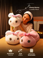 Breezy Bunny Cuddle Pillow - Sweet & Soft Cushion Unique Room Decor