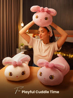 Breezy Bunny Cuddle Pillow - Sweet & Soft Cushion Unique Room Decor