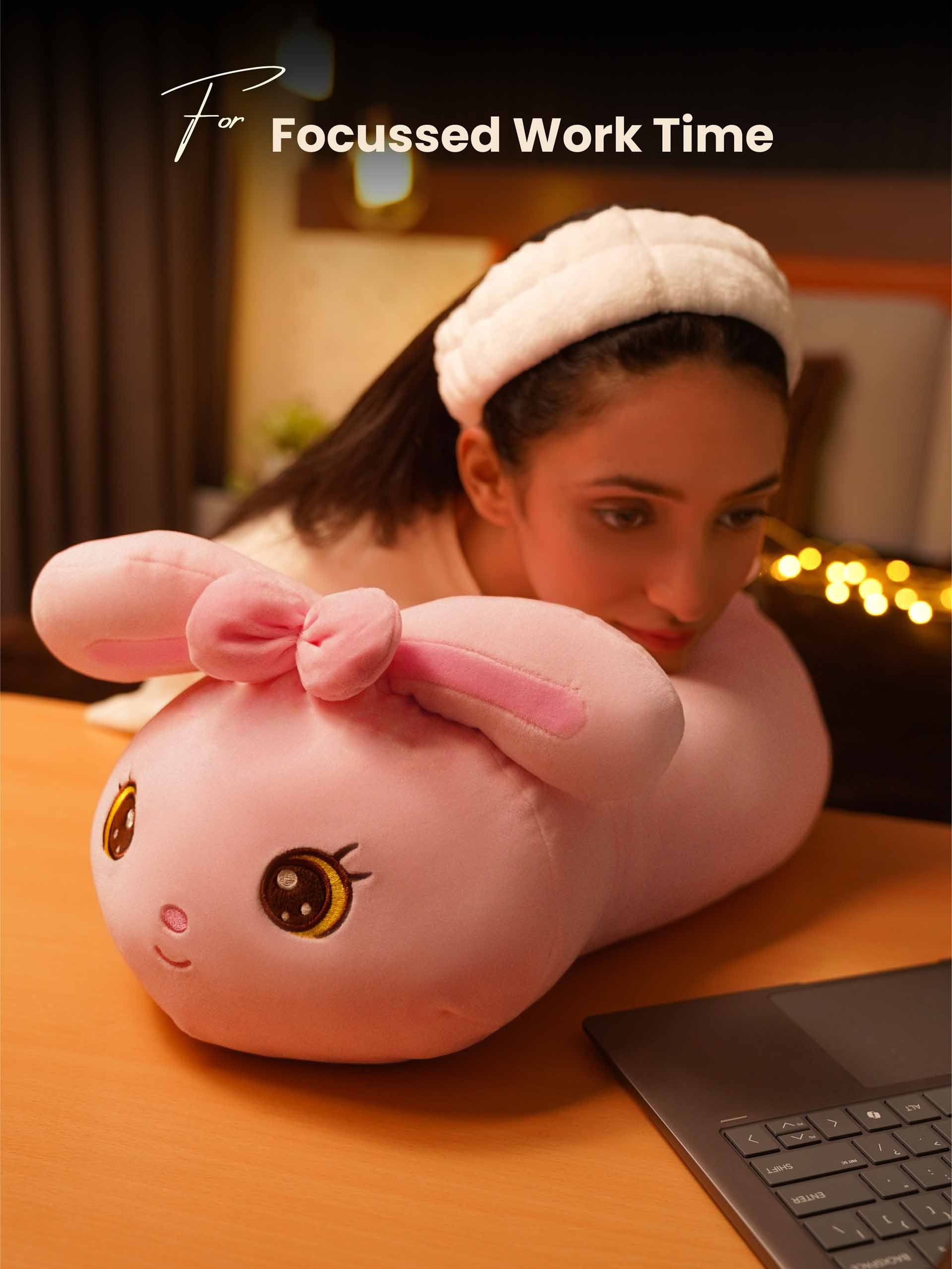 Breezy Bunny Cuddle Pillow - Sweet & Soft Cushion Unique Room Decor