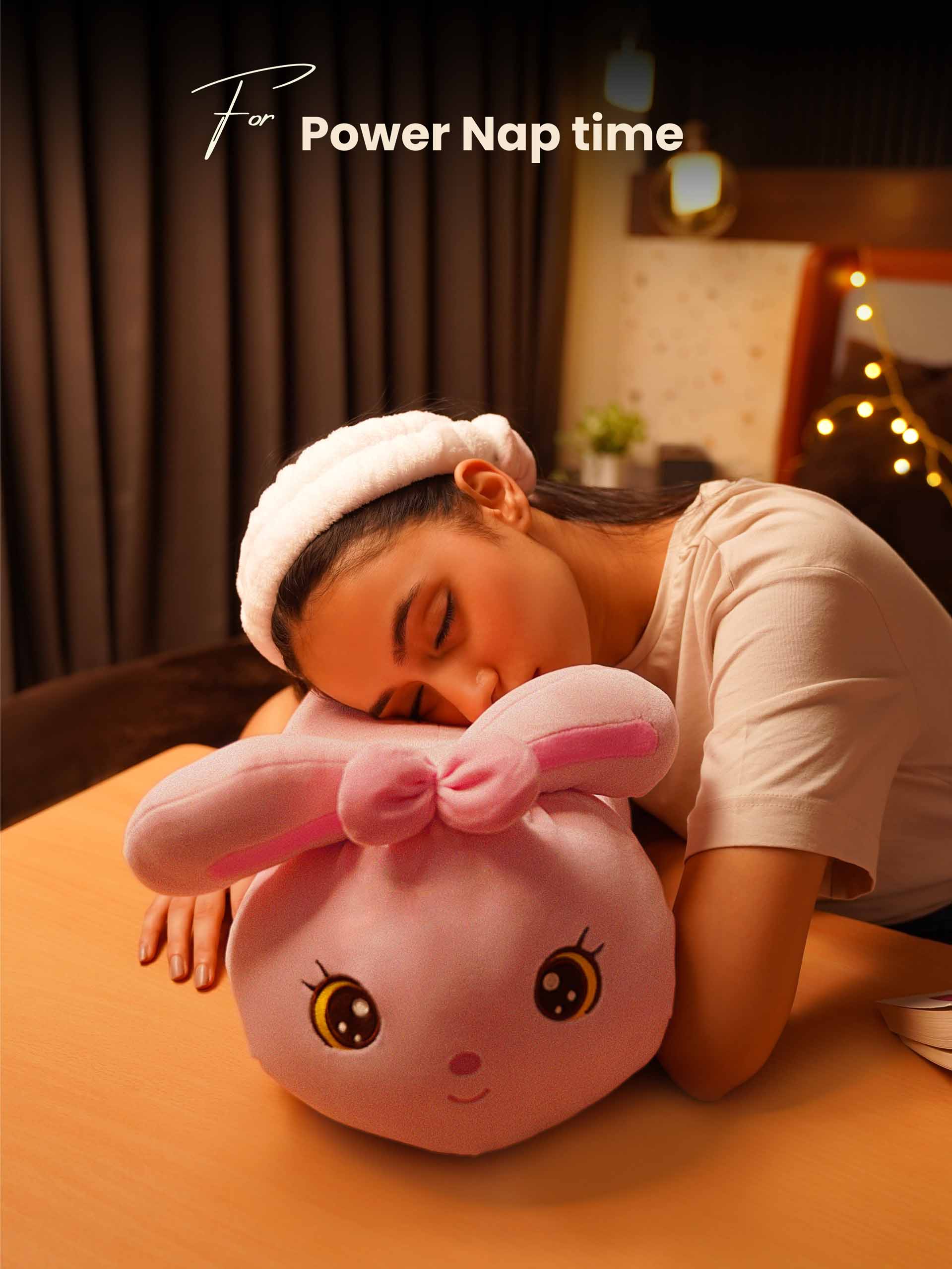 Breezy Bunny Cuddle Pillow - Sweet & Soft Cushion Unique Room Decor