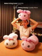Breezy Bunny Cuddle Pillow - Sweet & Soft Cushion Unique Room Decor