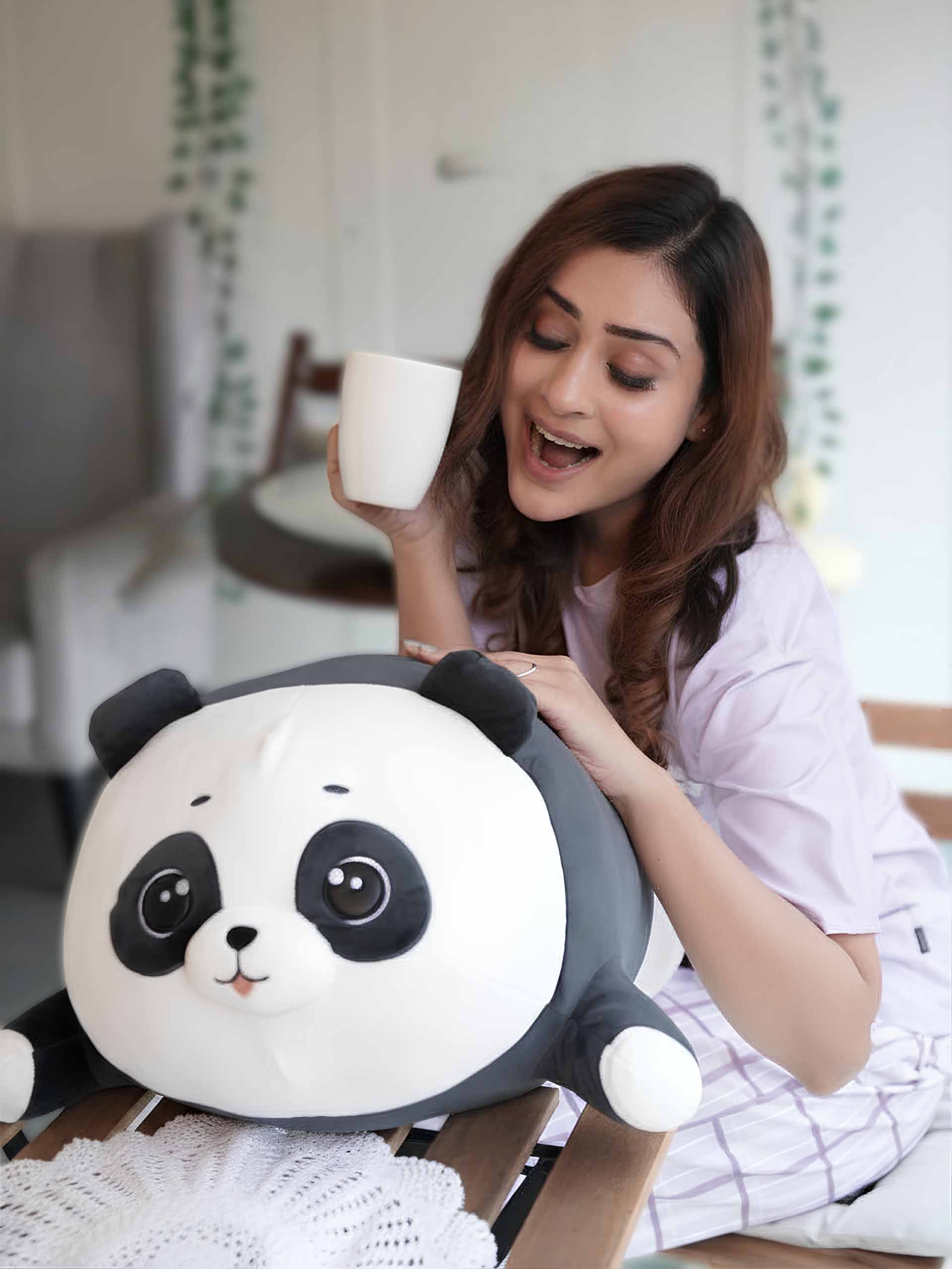 Playful Panda Cuddle Pillow - Cute Baby Panda Bed and Sofa Pillow