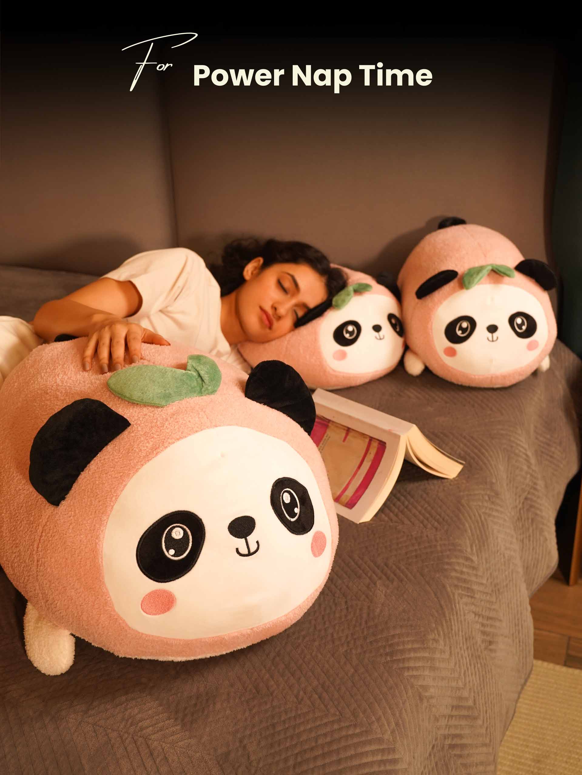 Chubby & Peachy Panda Cuddle Pillow - Cute & Soft Sleeping Pillow Room Decor