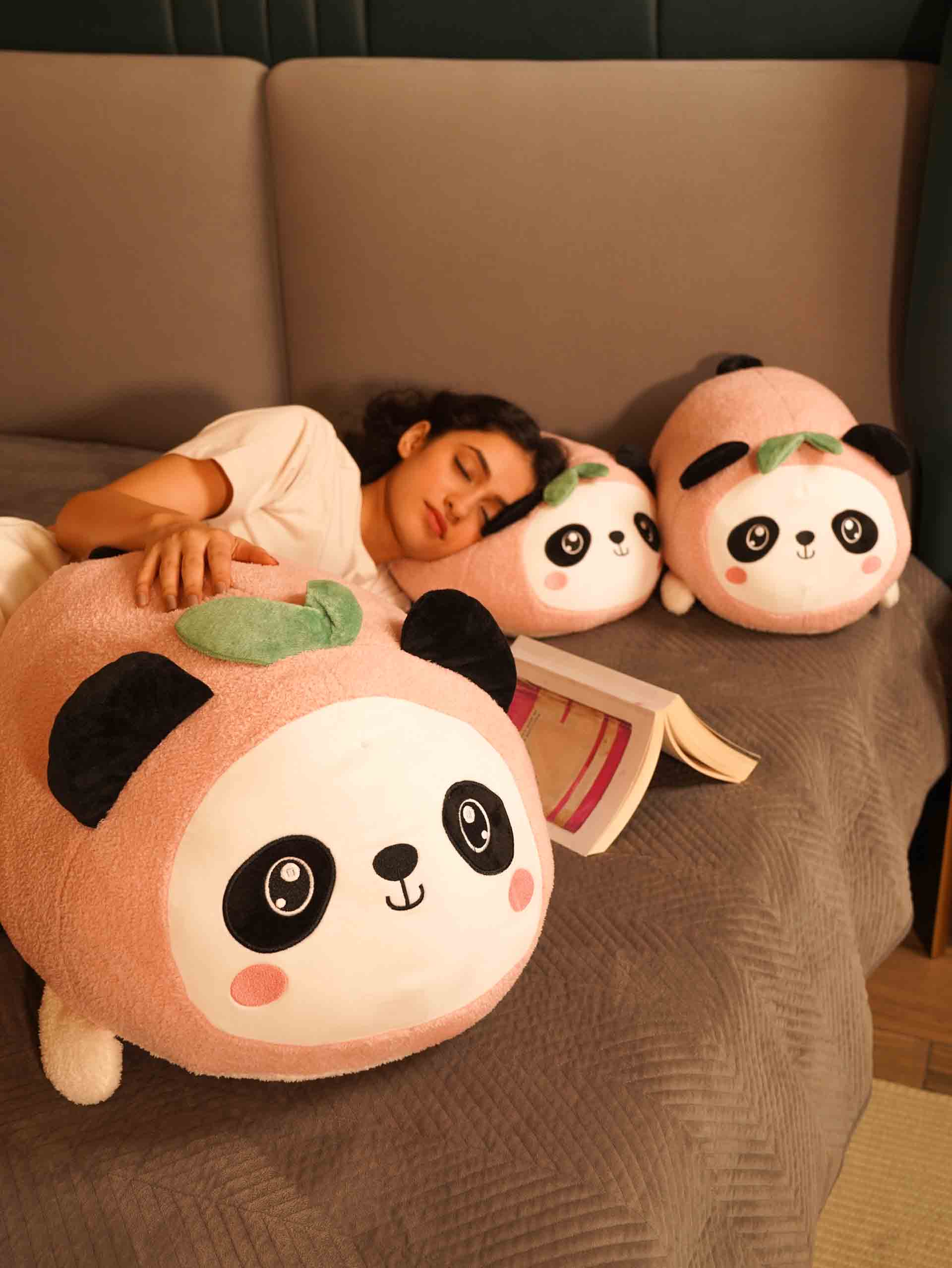 Chubby & Peachy Panda Cuddle Pillow - Cute & Soft Sleeping Pillow Room Decor