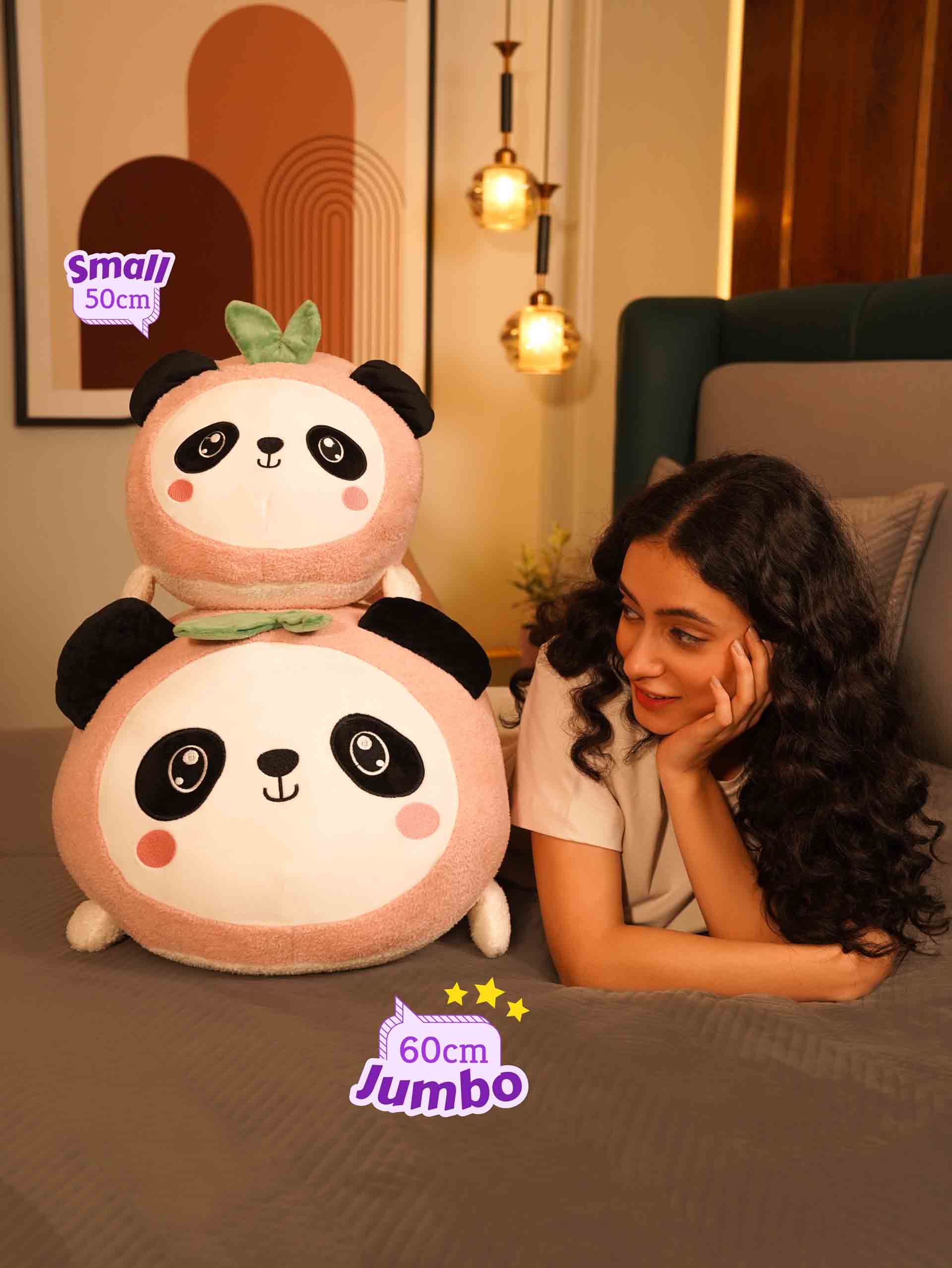 Chubby & Peachy Panda Cuddle Pillow - Cute & Soft Sleeping Pillow Room Decor