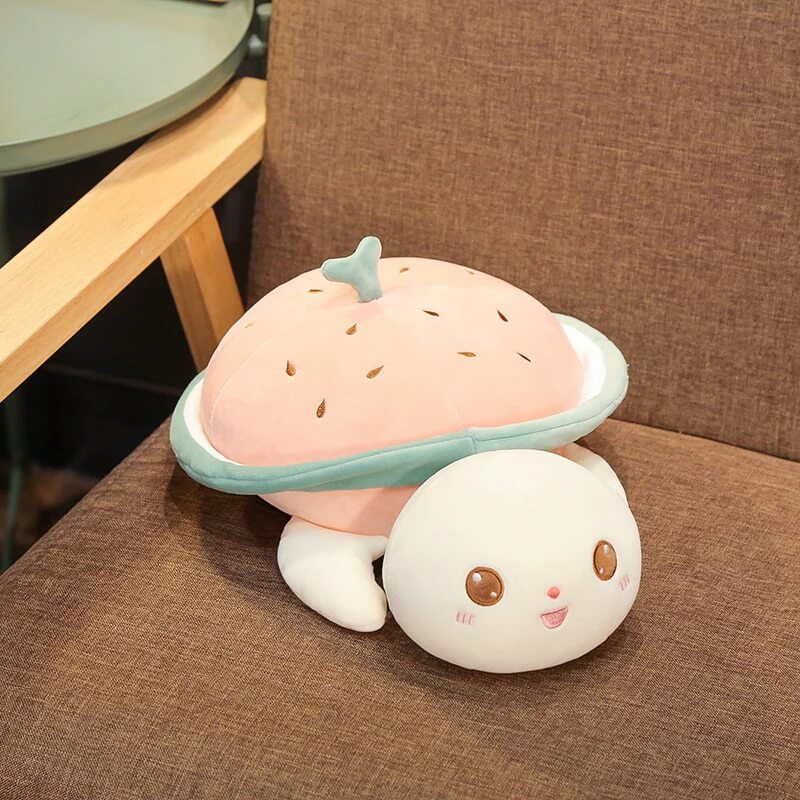 Forever Happy Watermelon Turtle Cuddle Pillow - Cute Soft Sleeping Pillow for Living Room