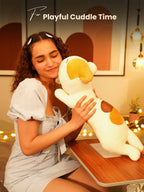 Blissfully Beaming Cutie Cat Cuddle Pillow - Cozy Corner Sleeptime Hug Pillow Room Decor