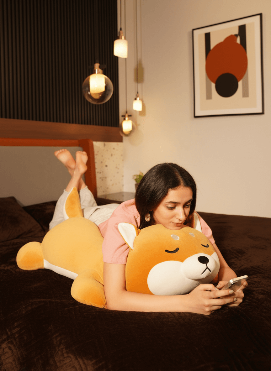 Dozy Dog Cuddle Pillow - Cute Home Decor Sofa Cushion