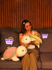 Forever Happy Watermelon Turtle Cuddle Pillow - Cute Soft Sleeping Pillow for Living Room