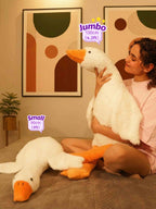 Giant Gullible Goose Cuddle Pillow - Cute White Duck Unique Living Room Decor Cushion