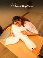 Giant Gullible Goose Cuddle Pillow - Cute White Duck Unique Living Room Decor Cushion