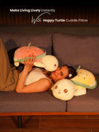 Forever Happy Watermelon Turtle Cuddle Pillow - Cute Soft Sleeping Pillow for Living Room
