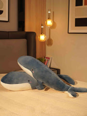 Joyful Jumbo Blue Whale Cuddle Pillow - Cute Nap Cushion Bedroom Home Decor