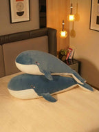 Joyful Jumbo Blue Whale Cuddle Pillow - Cute Nap Cushion Bedroom Home Decor
