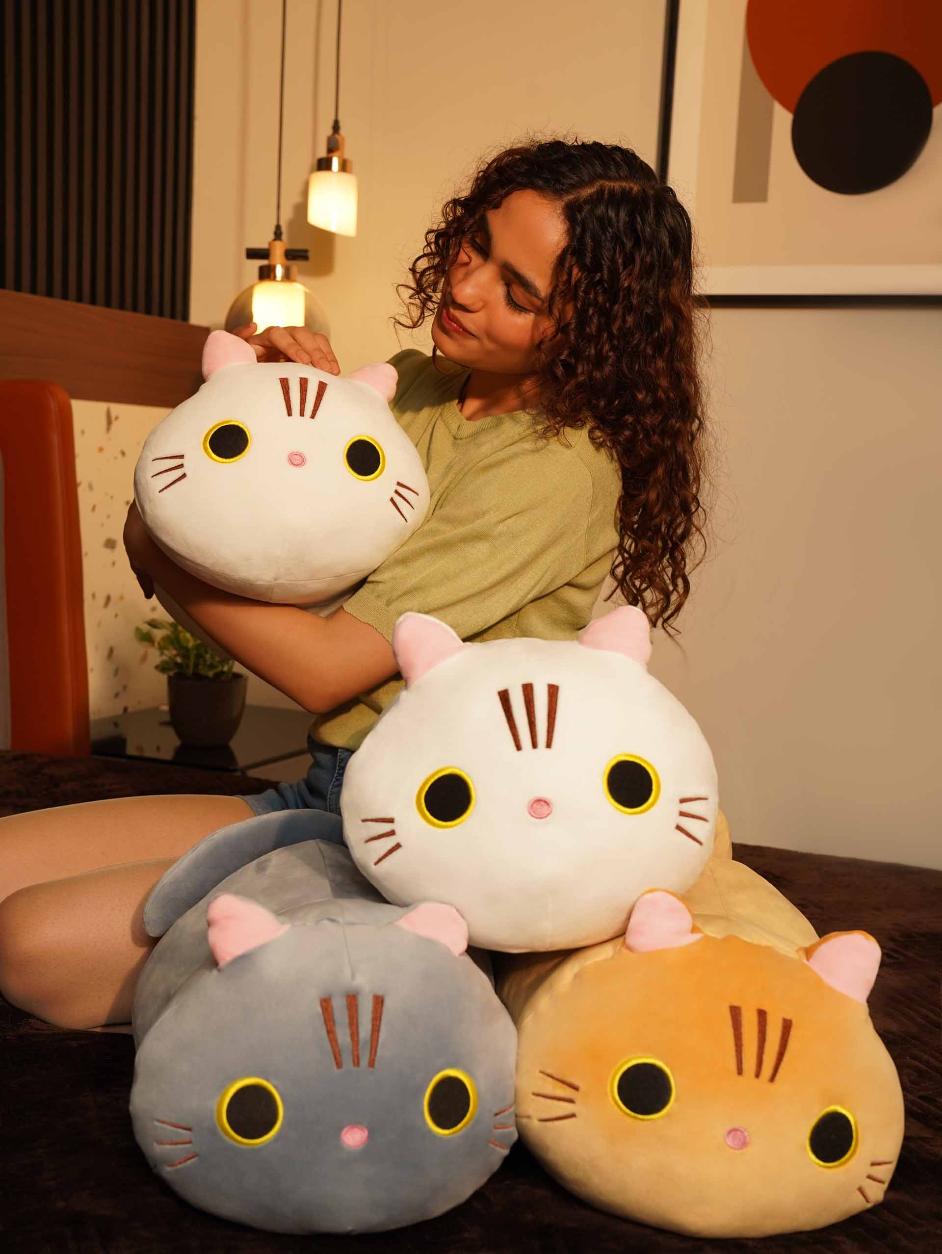 Kitty Cat Cuddle Pillow - Cylindrical Long Bedside Cute Nap Pillow for Sofa Main image