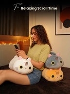 Kitty Cat Cuddle Pillow - Cylindrical Long Bedside Cute Nap Pillow for Sofa