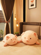 Lounging Piggy Cuddle Pillow - Cute Pink Sleeping Pillow Living Room Decor