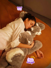 Loyal & Lovable Husky Cuddle Pillow - Soft Lifelike Dog Comforter Cushion Home Decor
