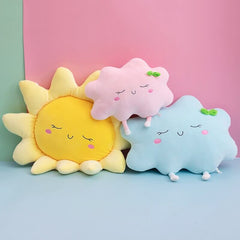 Sunny or Cloudy Blissfully Happy Comfy Cushies - Home Decor Pillow Soft & Cute Sofa Cushion