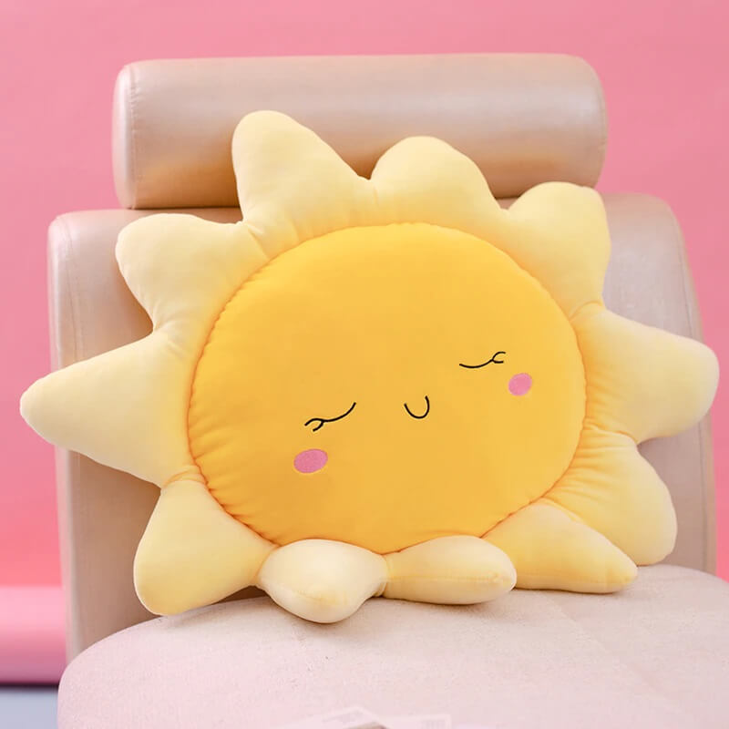 Sunny or Cloudy Blissfully Happy Comfy Cushies - Home Decor Pillow Soft & Cute Sofa Cushion