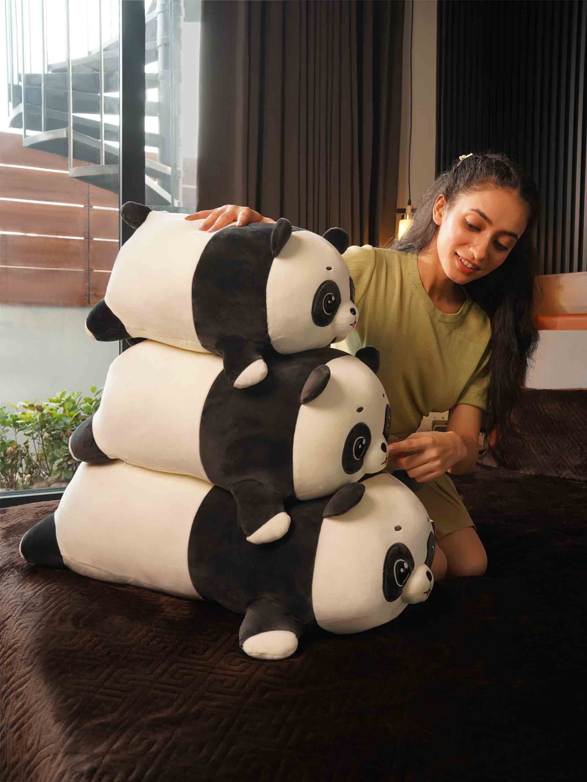 Playful Panda Cuddle Pillow - Cute Baby Panda Bed and Sofa Cushion Home Decor