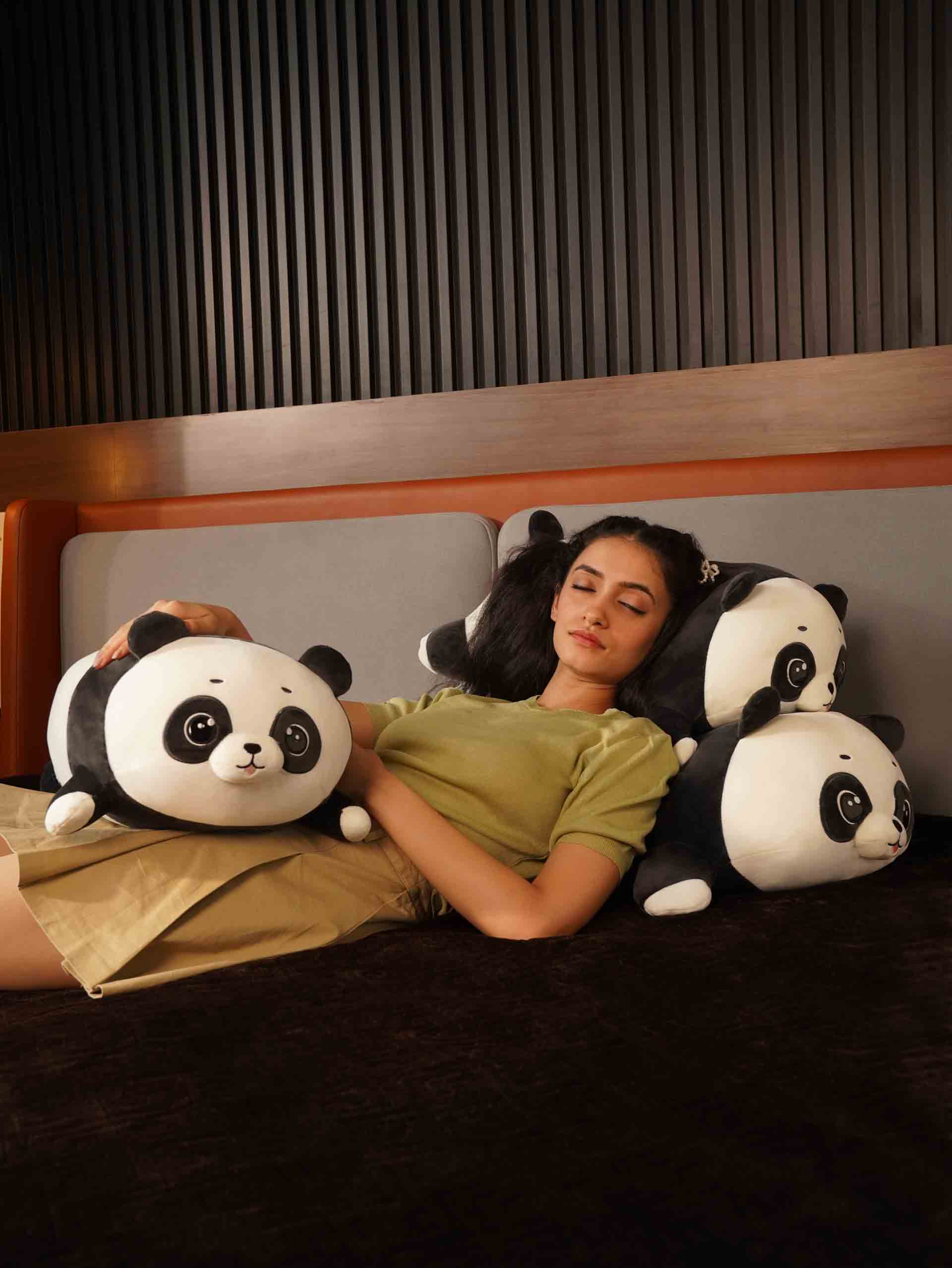 Playful Panda Cuddle Pillow - Cute Baby Panda Bed and Sofa Cushion Home Decor