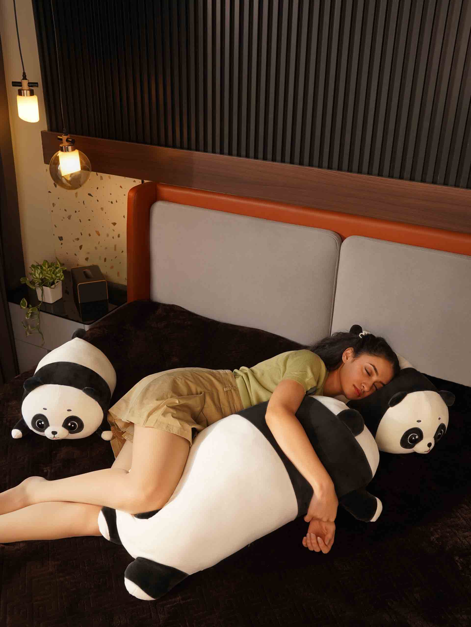 Playful Panda Cuddle Pillow - Cute Baby Panda Bed and Sofa Cushion Home Decor