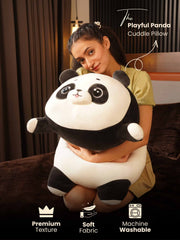 Playful Panda Cuddle Pillow - Cute Baby Panda Bed and Sofa Pillow