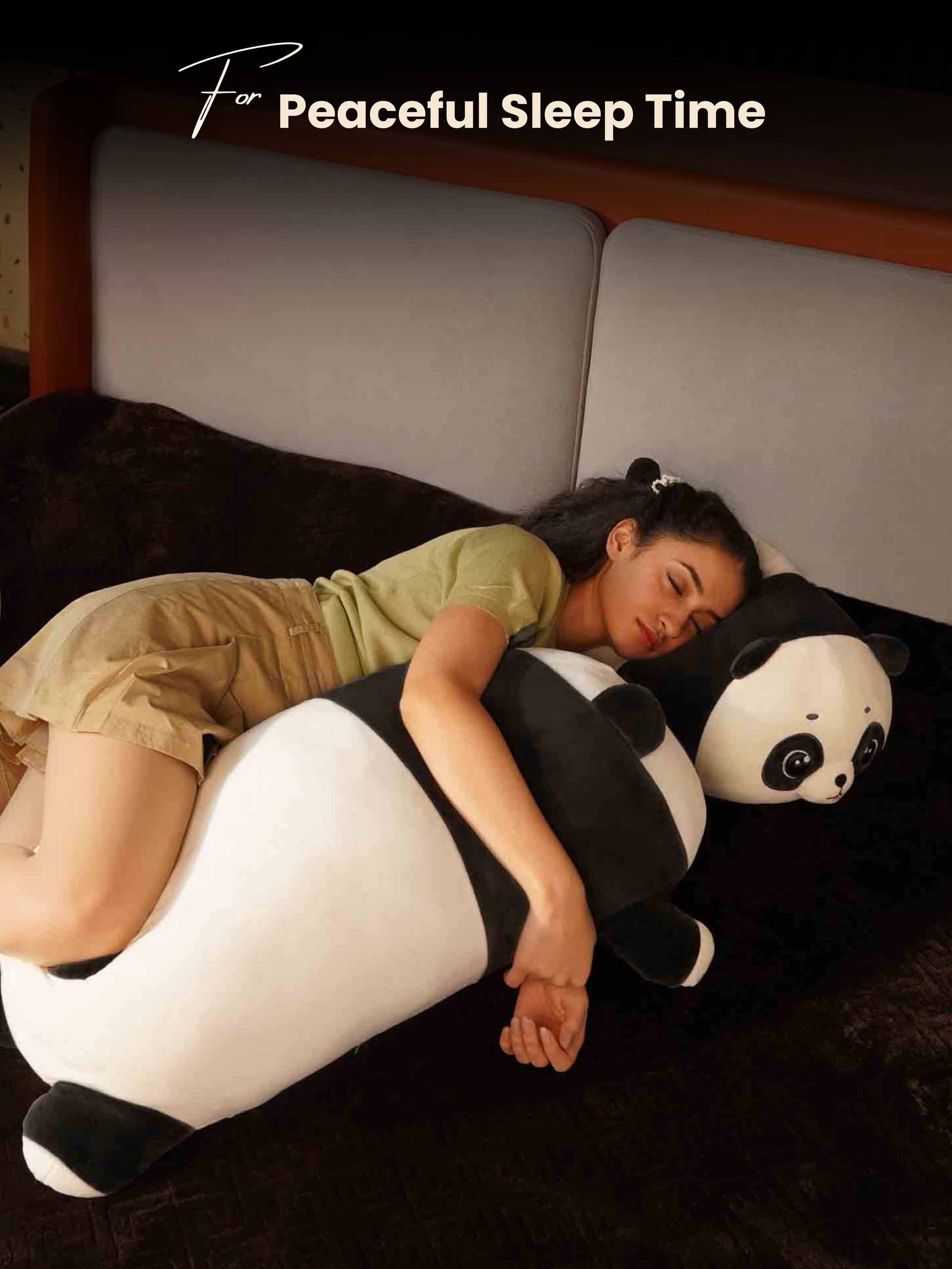 Playful Panda Cuddle Pillow - Cute Baby Panda Bed and Sofa Pillow