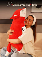 Slyly Sleepy Fox Cuddle Pillow - Cute Animated Animal Sofa Cushion