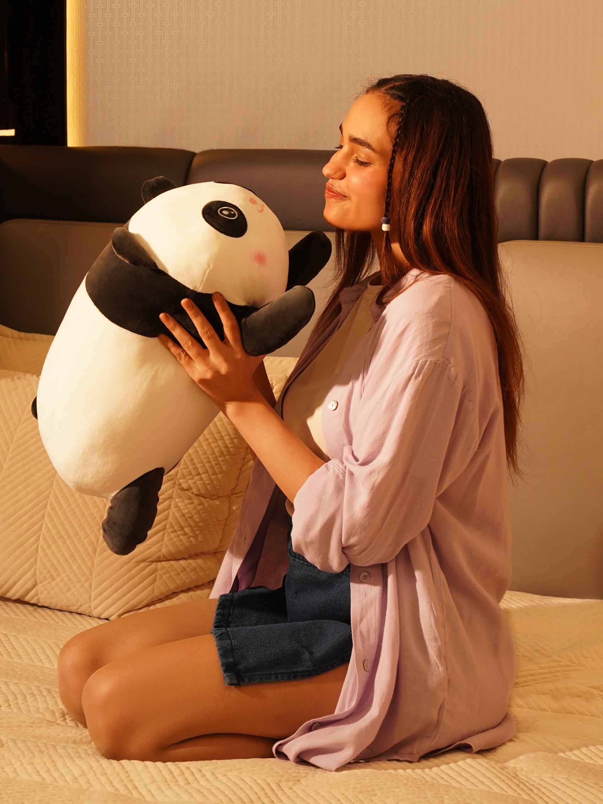 Snuggle Seeker Panda Cuddle Pillow - Cute Panda Bed Cushion Home Decor