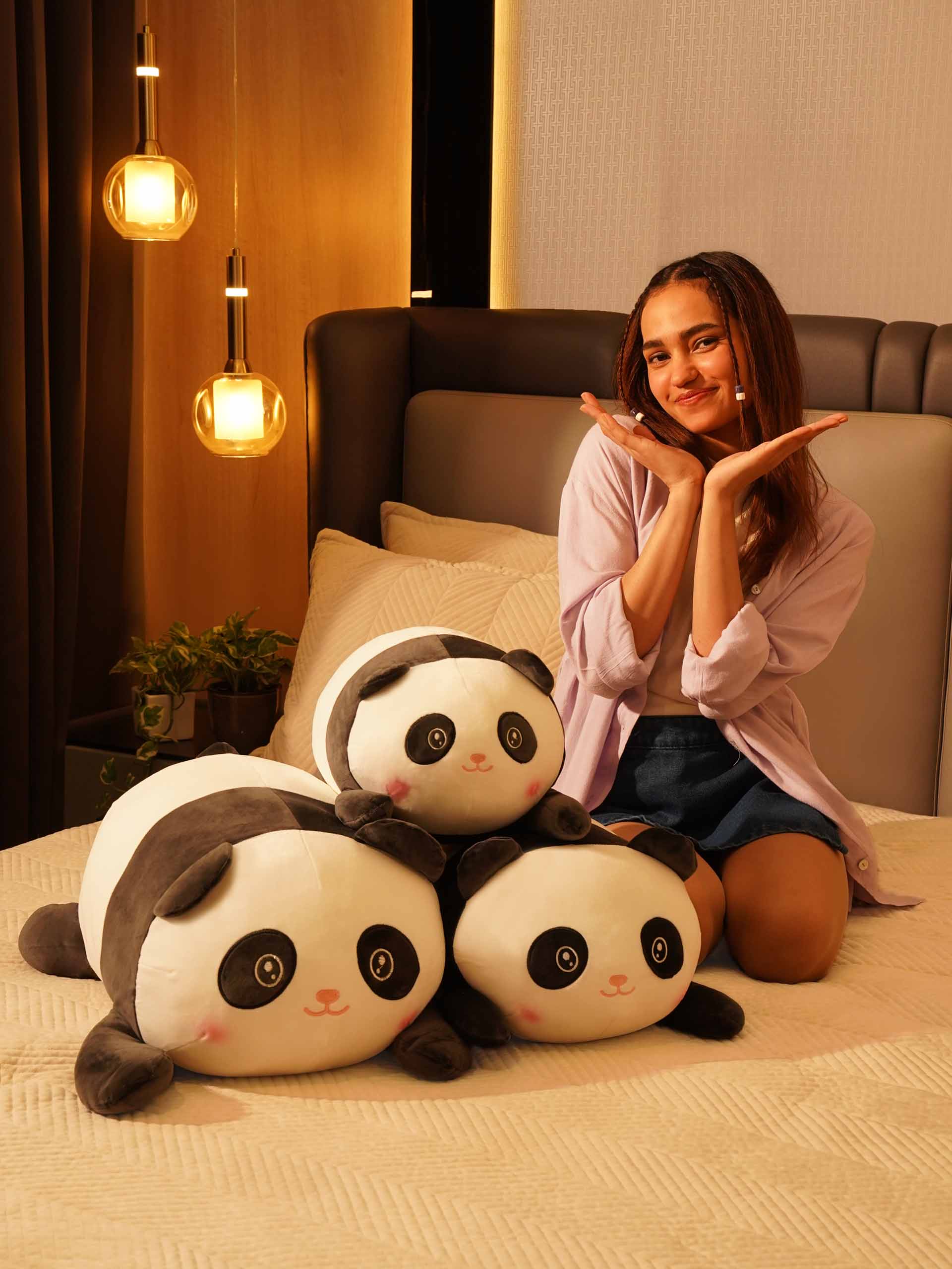 Snuggle Seeker Panda Cuddle Pillow - Cute Panda Bed Cushion Home Decor Main image