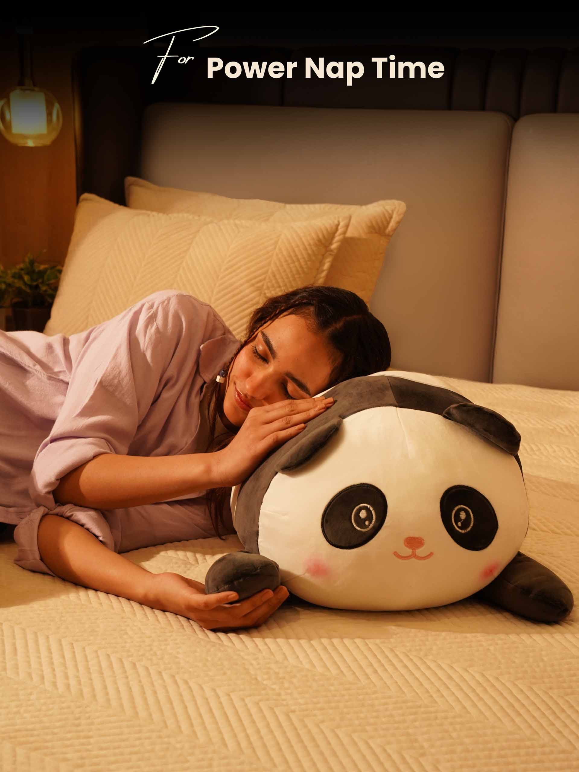 Snuggle Seeker Panda Cuddle Pillow - Cute Panda Bed Cushion Home Decor