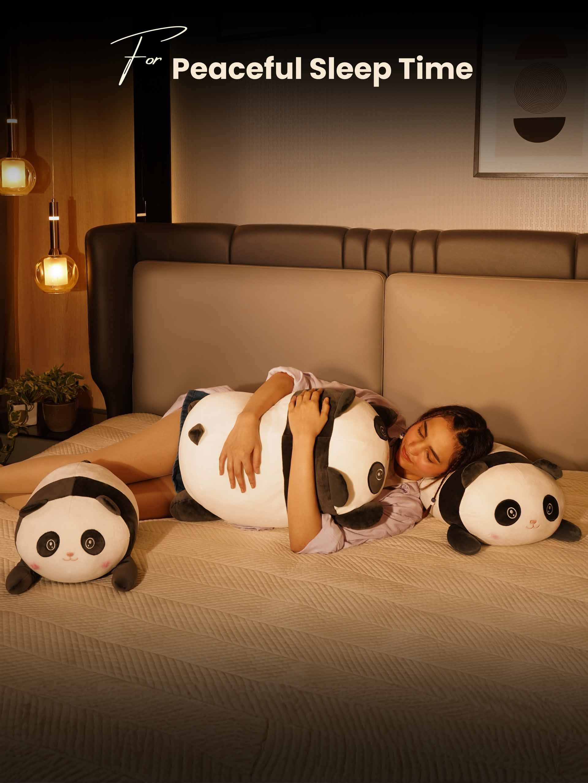 Snuggle Seeker Panda Cuddle Pillow - Cute Panda Bed Cushion Home Decor