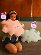 Sunny or Cloudy Blissfully Happy Comfy Cushies - Home Decor Pillow Soft & Cute Sofa Cushion