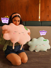 Sunny or Cloudy Blissfully Happy Comfy Cushies - Home Decor Pillow Soft & Cute Sofa Cushion