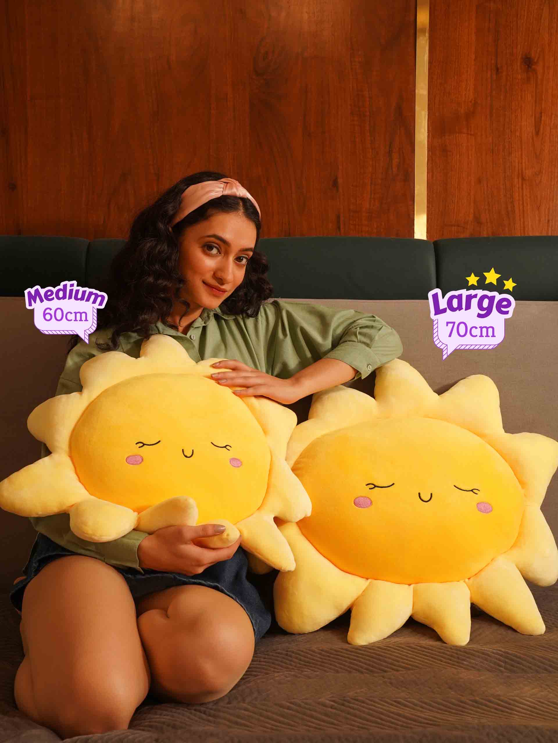 Sunny or Cloudy Blissfully Happy Comfy Cushies - Home Decor Pillow Soft & Cute Sofa Cushion