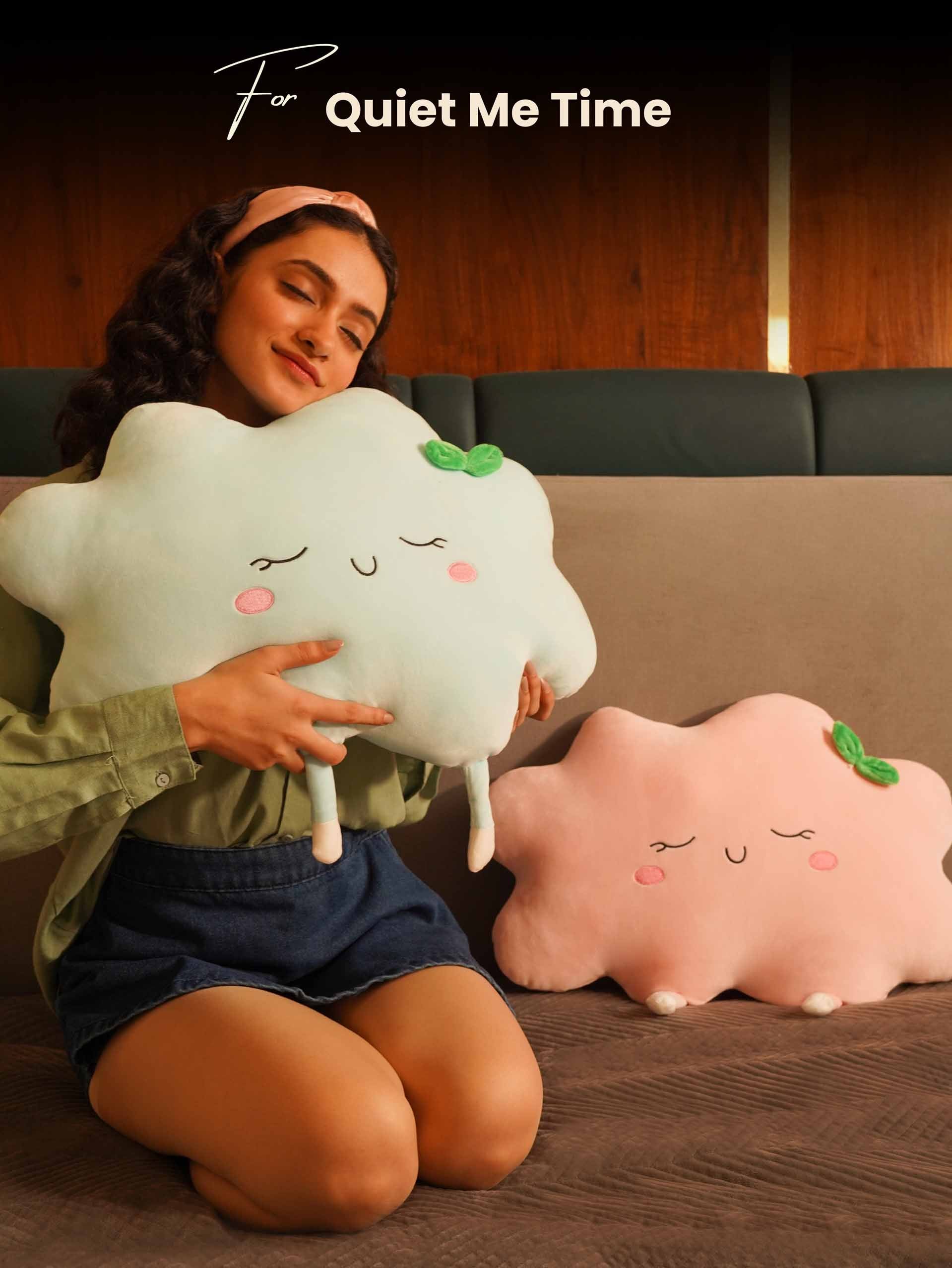 Sunny or Cloudy Blissfully Happy Comfy Cushies - Home Decor Pillow Soft & Cute Sofa Cushion