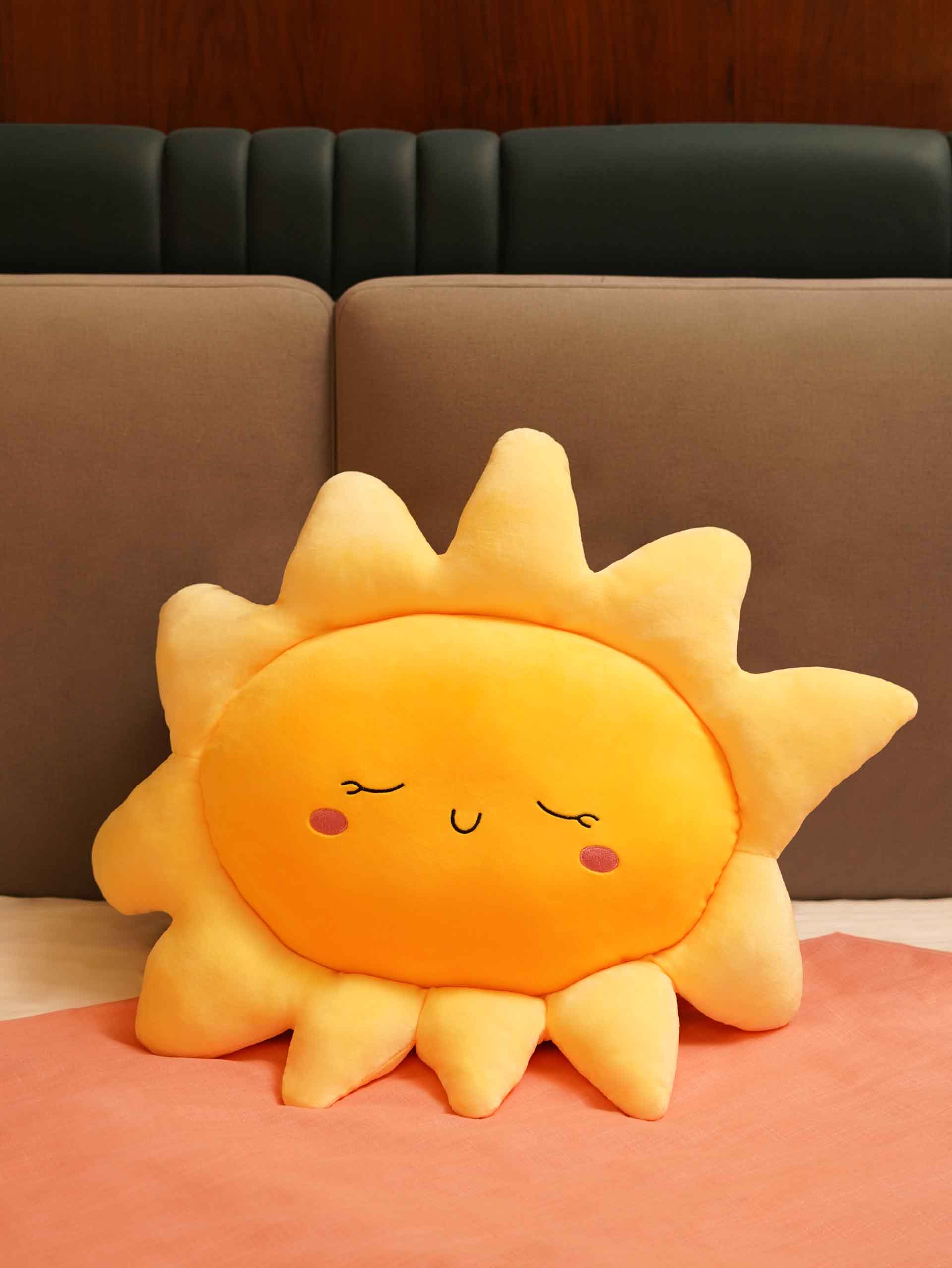 Sunny or Cloudy Blissfully Happy Comfy Cushies - Home Decor Pillow Soft & Cute Sofa Cushion