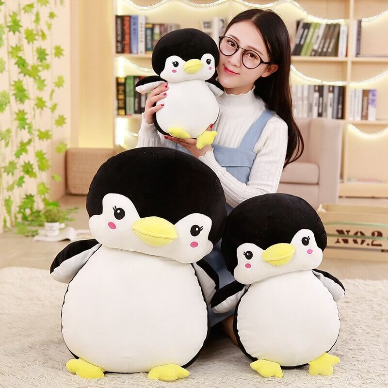 Sweet & Shy Penguin Cuddle Pillow - Cute Sofa Cushion Living Room Decor